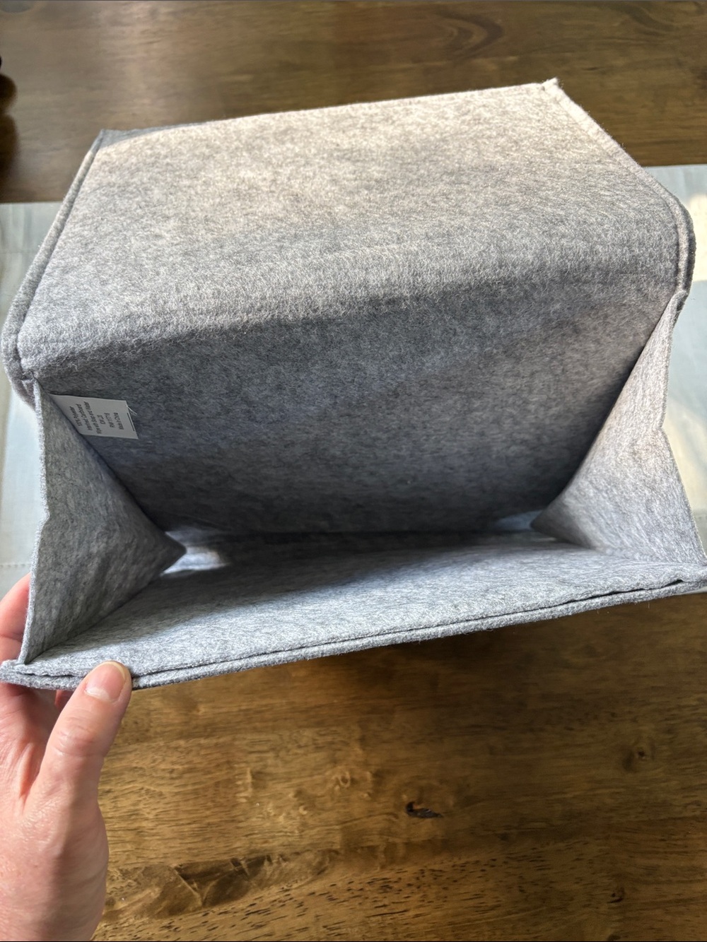 Gray Felt Organizer Sleeve with Front Pocket Bedside College - Picture 3 of 5